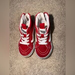 Toddler Vans Sk8-Hi Sneakers – Red/White – Size 6.5